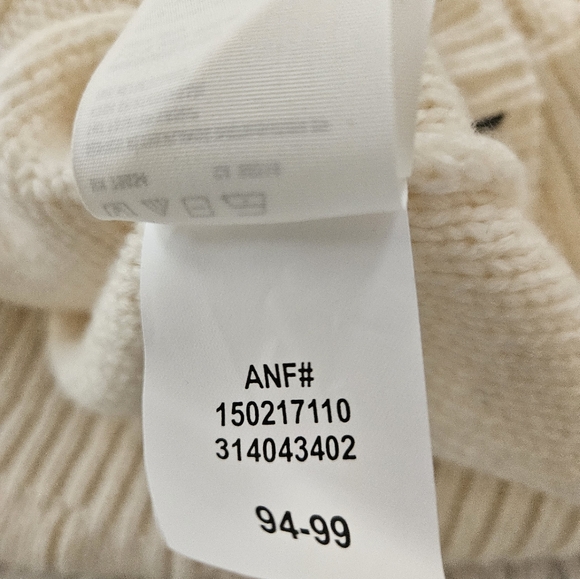 Vintage Abercrombie & Fitch Cable Knit Sweater Womens L Cream Ivory Crew Neck - Picture 12 of 12